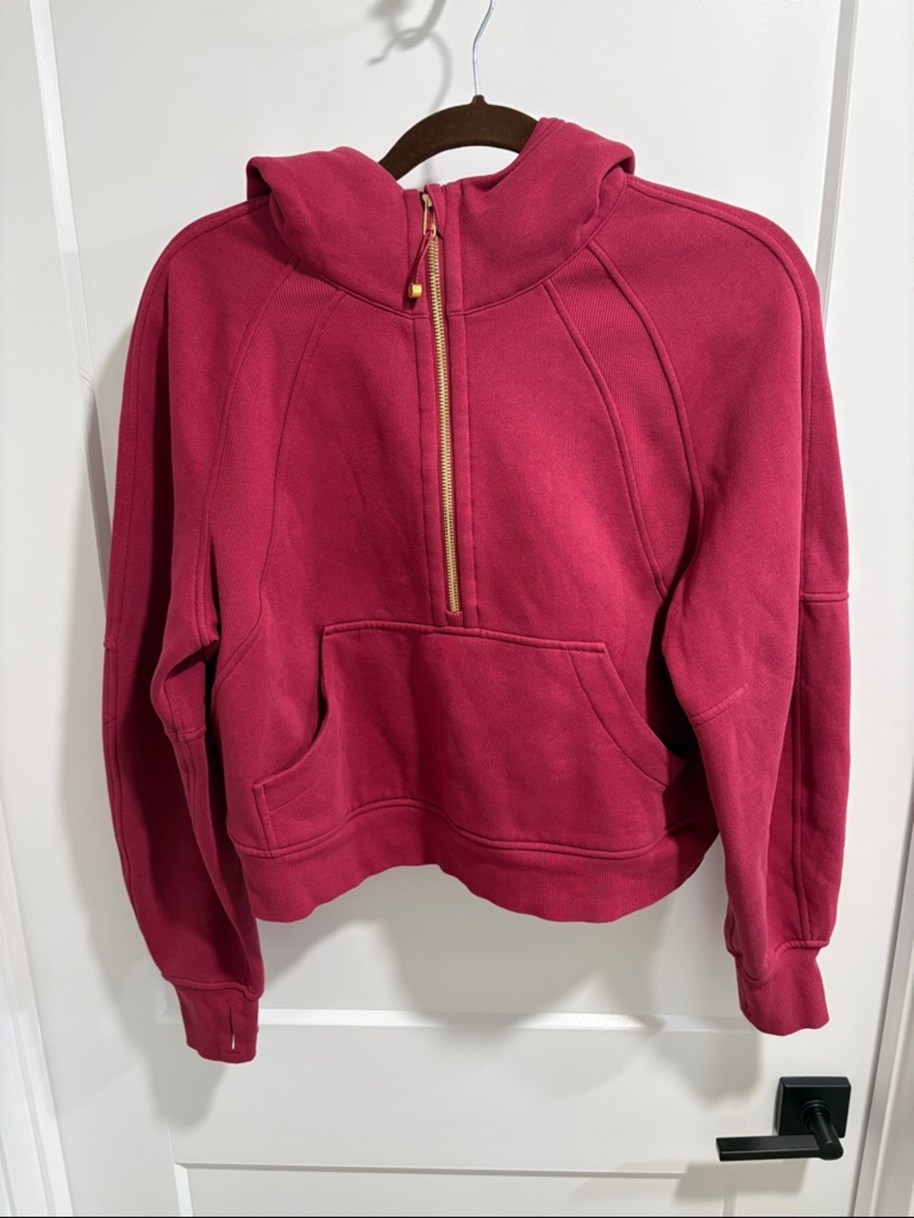 lululemon athletica Half-Zip Hooded Sweatshirt in Deep Rosewood